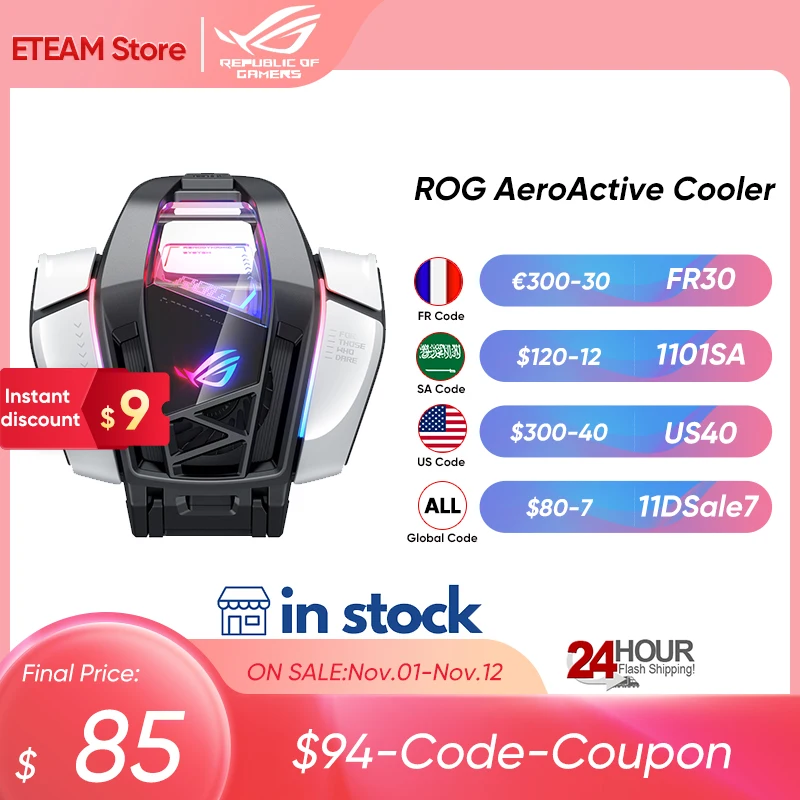 Najtaniej Oryginalny Aeroaktywny Cooler Dla Asus Telefon Rog 6 ROG Kunai 3 Gamepad Funcooler Uchwyt Wentylatora ROG6 Telefon Do Gier