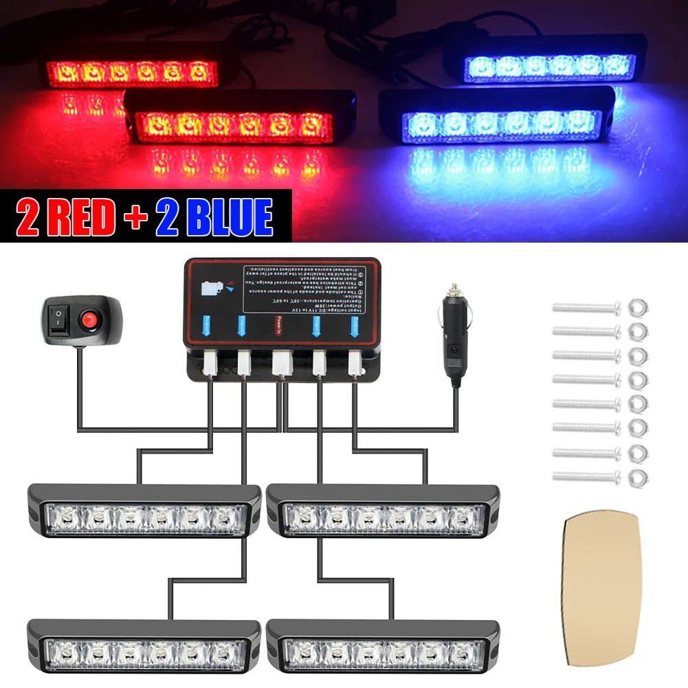 

Автомобильный Стробоскоп сигнальная лампа аварийная лампа световая полоса Автоматическая мигающая сигнальная лампа светодиодная полоса 4...