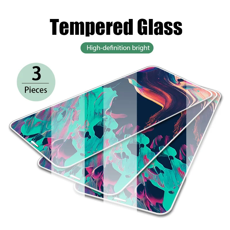 1/2/3 Pcs Hard Tempered Glass for Apple 12 11 Pro Max XS Max XR X 6 6S 7 8 Plus 5 5s Safety Glass for iPhone 11 Pro Max Se 2020