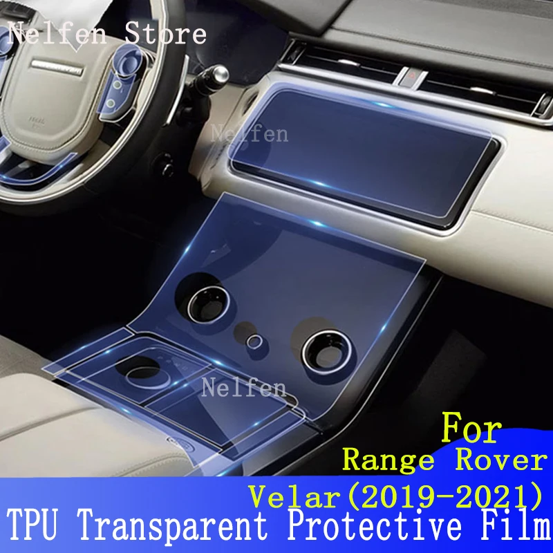 

For Land Range Rover Velar 2019-2021Car Interior Center console Transparen TPU Protective film Anti-scratc Repair film Accessori