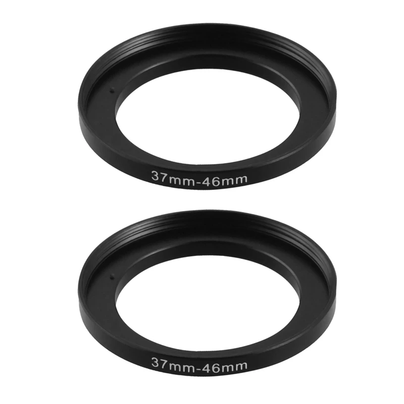 

2X Camera Replacement 37mm-46mm Metal Step Up Filter Ring Adapter