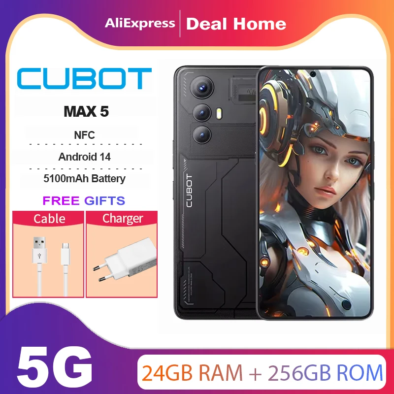 Фото CUBOT MAX 5,NFC,24 5G + 256, Rugged,5100мАч, большой экран 6,95 Гц 144 Гц, камера 8200 МП, Android 14,Dimensity, версия №1