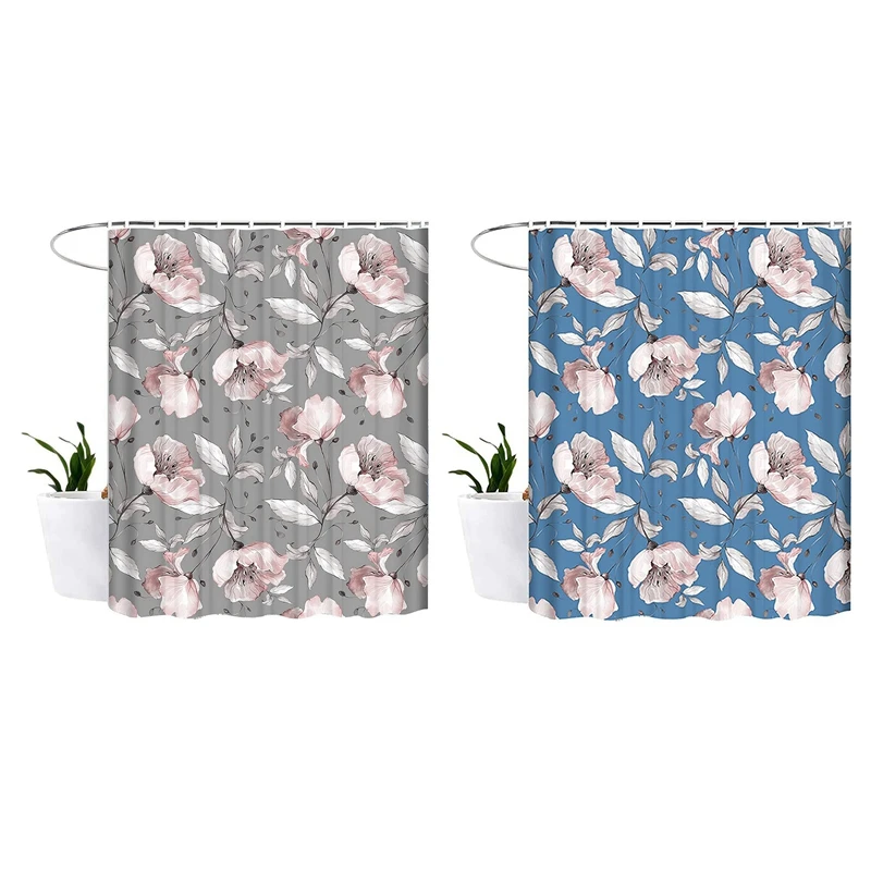 

HOT SALE Floral Shower Curtains,Rose Flowers Shower Curtain Set Background Fabric Shower Curtain Waterproof Washable