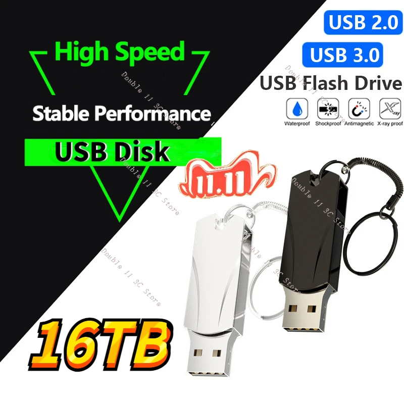 

Real USB 3.0 High speed Flash Drive Metal Pen Drive 2TB/1TB/512G Waterproof Flash Disk Mini Memory Sticks 32G U Disk Pen Drive