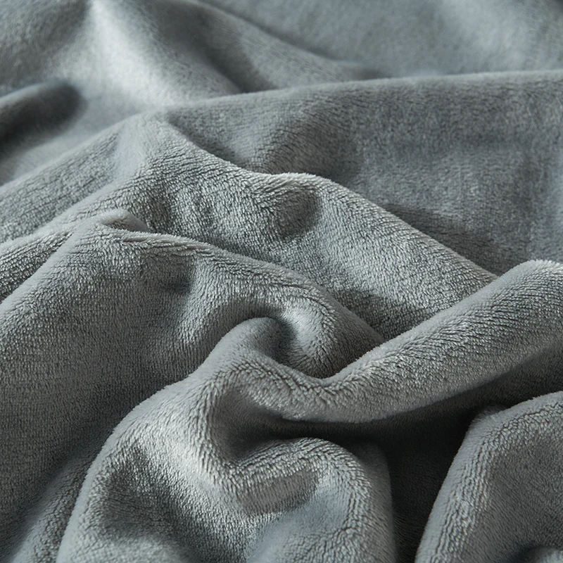Простое серое одеяло для дома спальни зимнее ультрамягкое пушистое плюшевое