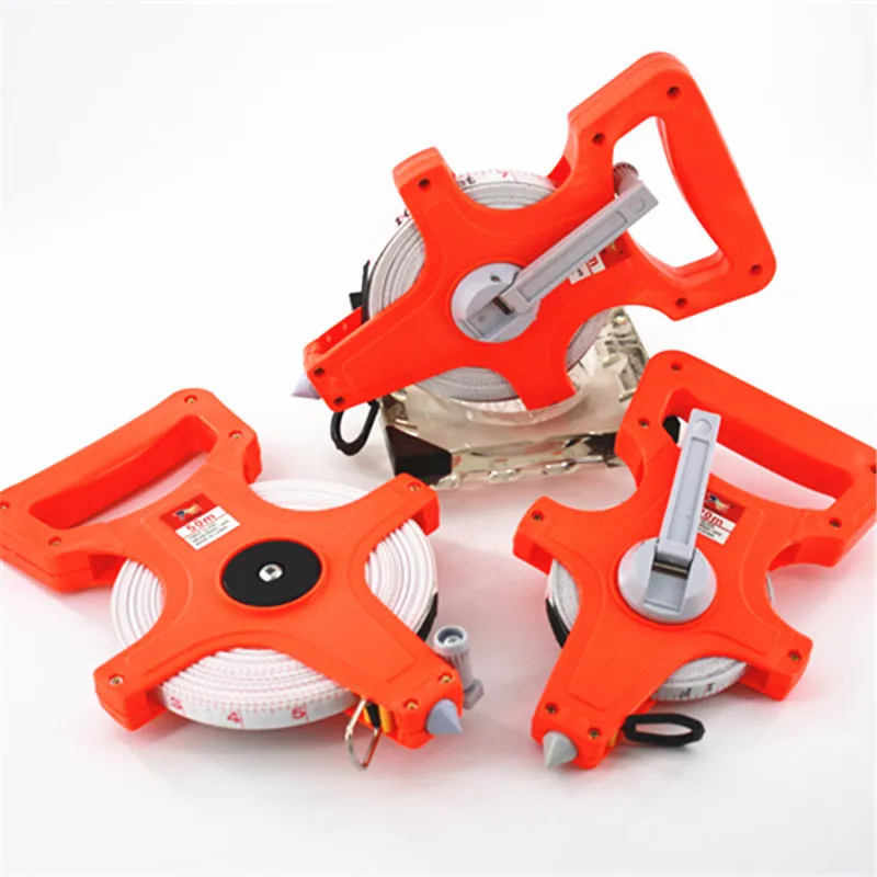 

1Pc 30M/100ft Meter Open Reel Fiberglass Tape Measure Inch Metric Scale Impact Resistant Plastic Measure Tools