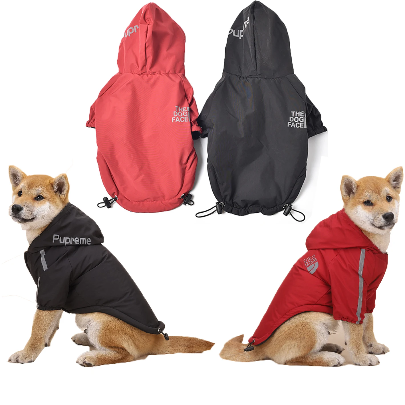 

Новая Светоотражающая ветрозащитная одежда с капюшоном для собак зимняя теплая куртка для щенков костюм для маленьких и средних собак паль...