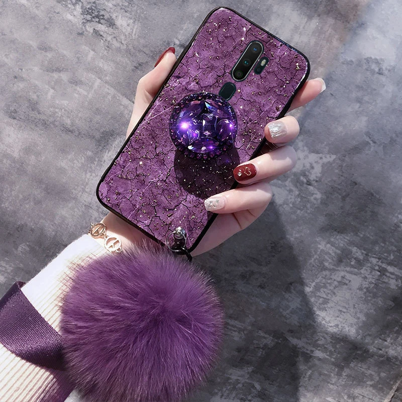 For OPPO A9 2020 A5 A31 A15 A16 A52 A72 A73 A74 A93 A76 A94 A95 F11 F17 F19 Case Luxury Marble Glitter Case For Realme 8 C31 C35