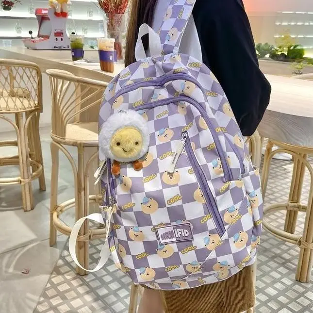 

Qyahlybz Schoolbag Female Pupil Cute Cartoon Junior High School Students Large Capacity Backpacks For Women