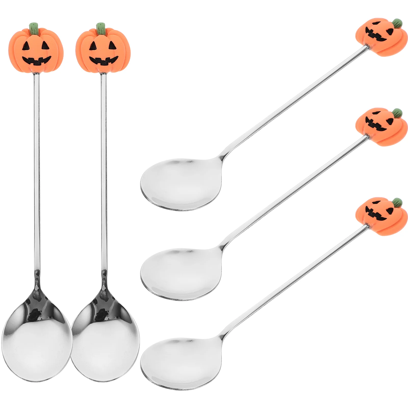 

6 Pcs Table Spoon Tableware Stirring Cocktail Stainless Steel Halloween Cutlery