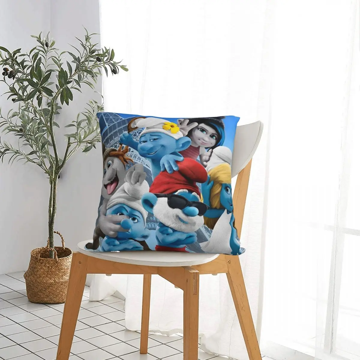 Schtroumpf Kawaii мультфильм аниме наволочки полиэстер автомобиль S-Smurfs наволочка