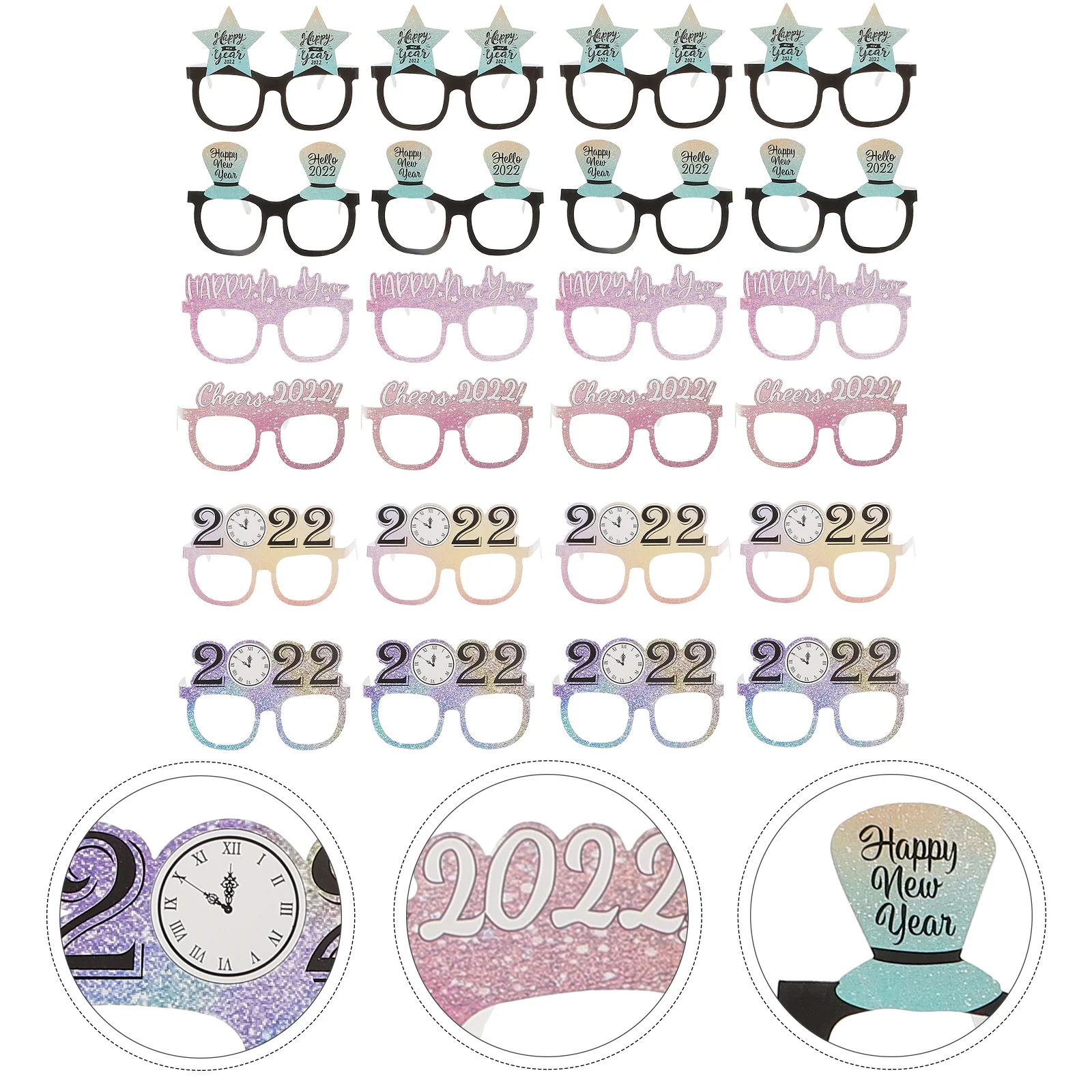 

New Years Eve Happy Year Headband Glasses Decorations Party Supplies Eyeglasses Accessories 2022