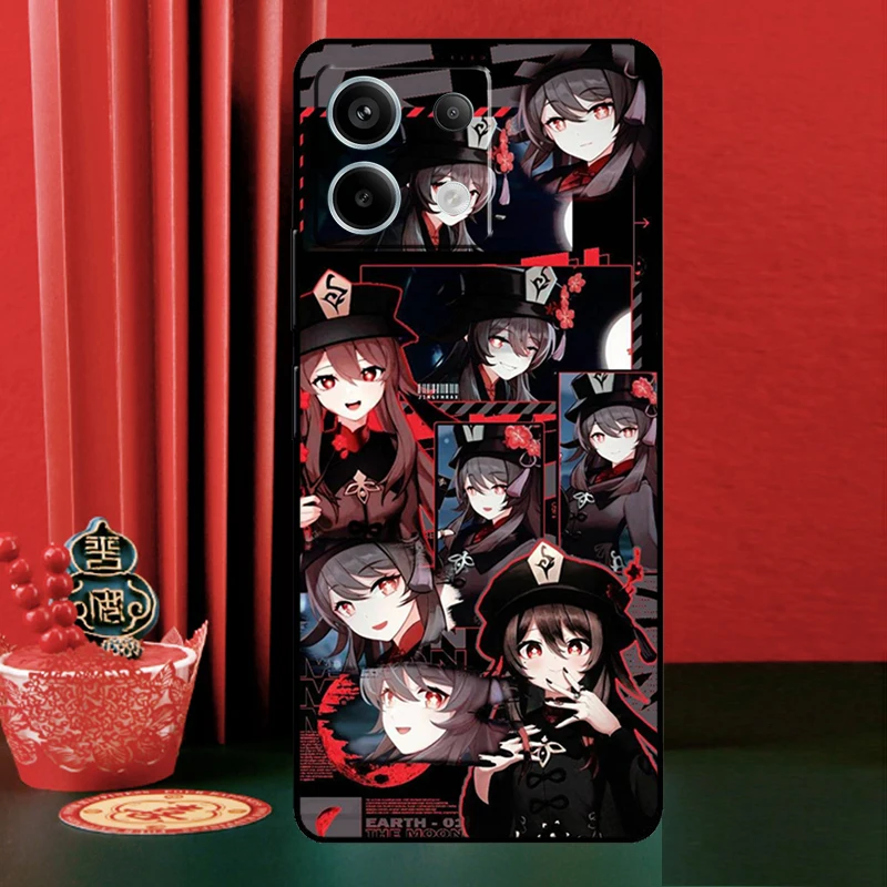 Чехол Hu Tao Genshin Impact Cartoon для Xiaomi Redmi Note 13 14 Pro 12 11 9 10 9S 10S 11S 12S 14C 10C 12C 13C