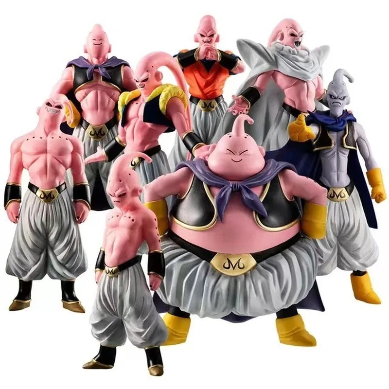 

8pcs Majin Buu Action Figure Toys Dragon Ball Z Super Saiyan Manga Figurine Figuras Anime Car Ornaments Model Gift for Children