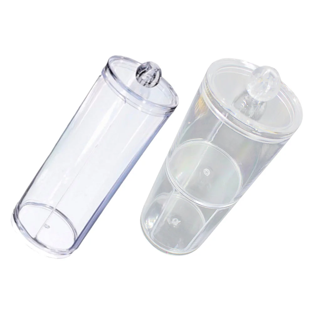 

2Pcs Cotton Pad Container Acrylic Swabs Case Makeup Cotton Pad Organizer Swab Organizer