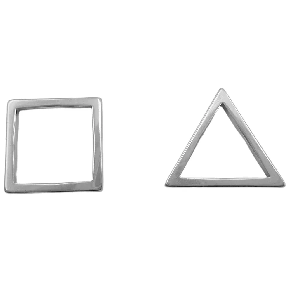 

WZNB 20Pcs Triangle Frame Charms for Jewelry Making Hollow Square Stainless Steel Pendant Diy Earring Necklace Accessories