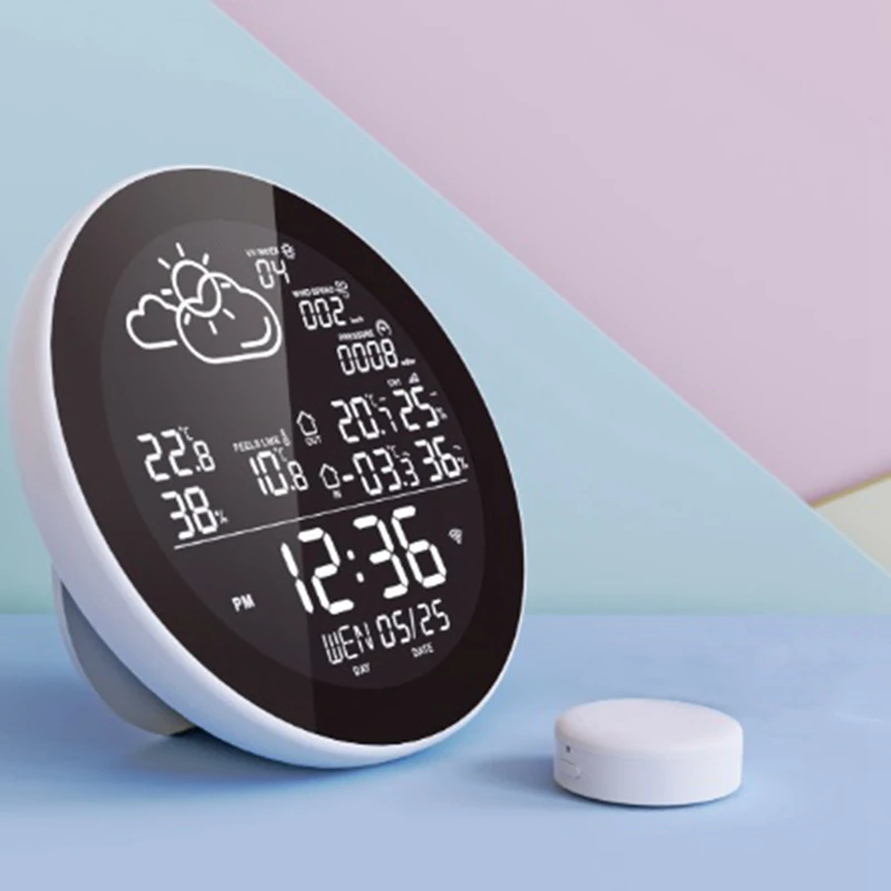 Смарт-часы Tuya Беспроводные с Wi-Fi термометром и гигрометром