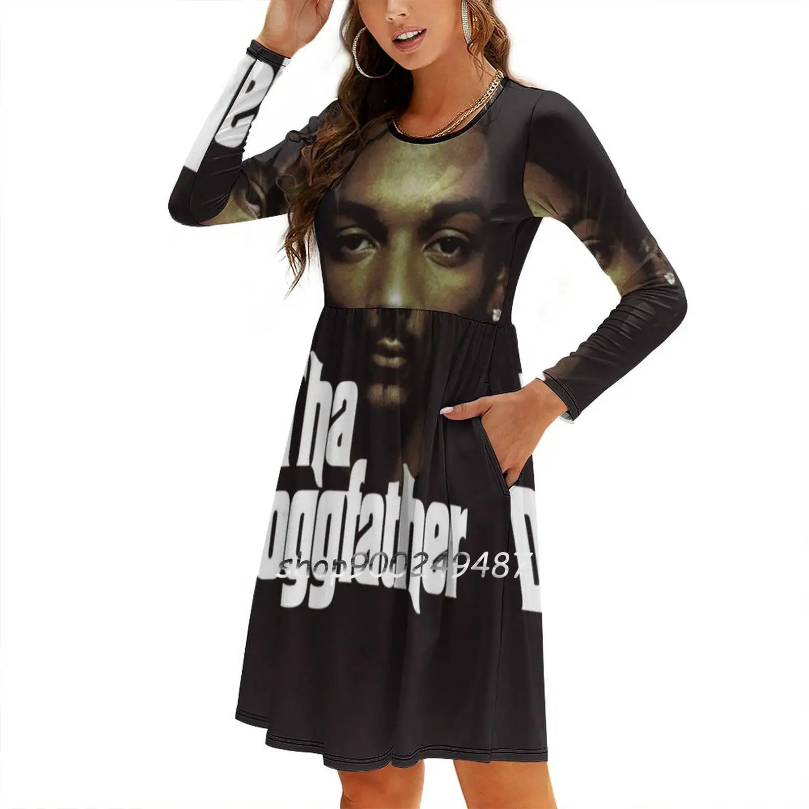 Фото Tha Dogfather Sweetheart Knot Flared Dress Fashion Design Large Size Loose Dress Nizzle Doggystyle Chrismizzle №4