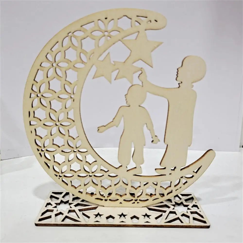 

Eid Al-fitr Eid Decorations Moon Castle Islamic Card Exquisite Decorate Wooden Creative