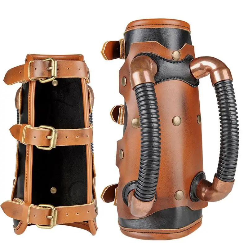 

Faux Leather Arm Bracer Medieval Armor Bracers Leather Armband Viking Wrist Guards Steampunk Men's Armguards Boxing Gloves Retro