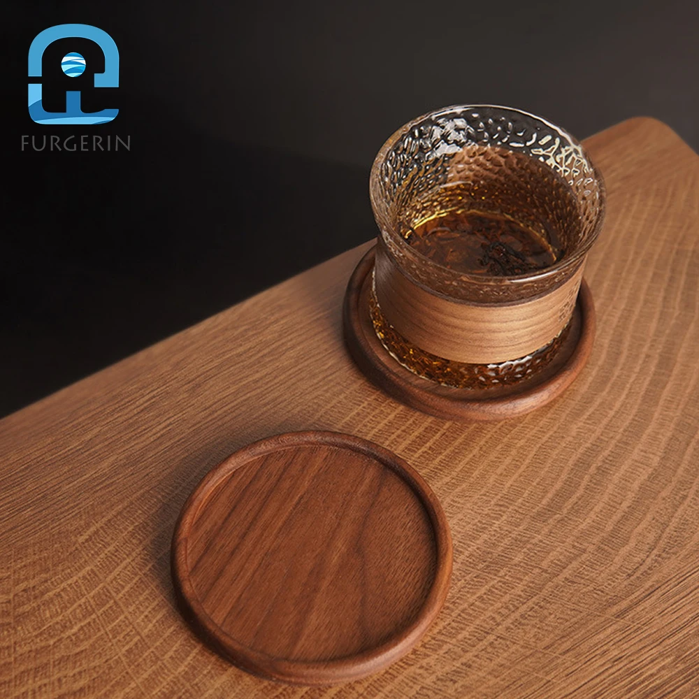 

Walnut Drink Coaster Original Wooden Coasters for Coffee Cups Mat Round