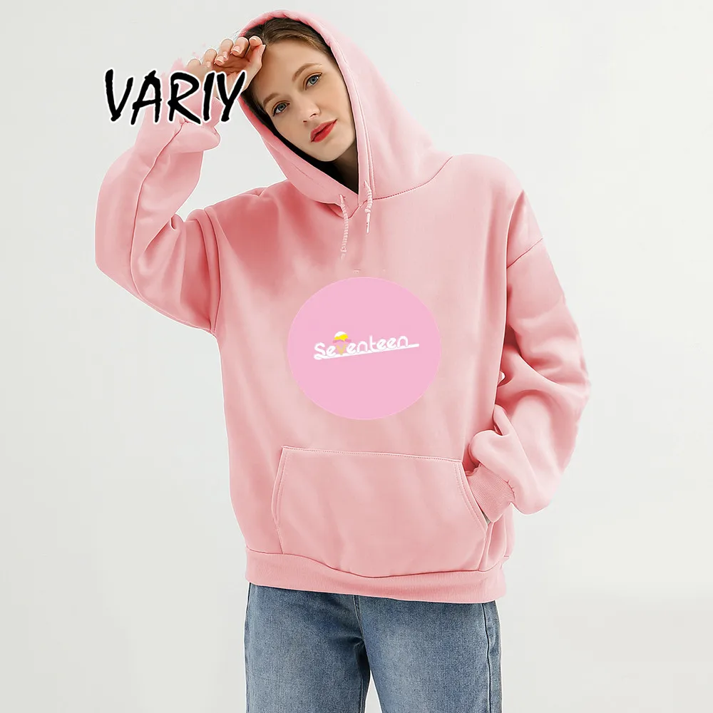 

K-pop K Pop SEVENTEEN 17 Sweatshirt Pullovers Women Long Sleeve Harajuku Streetwear Hoodie Femlae Korean Style Hoody Tops