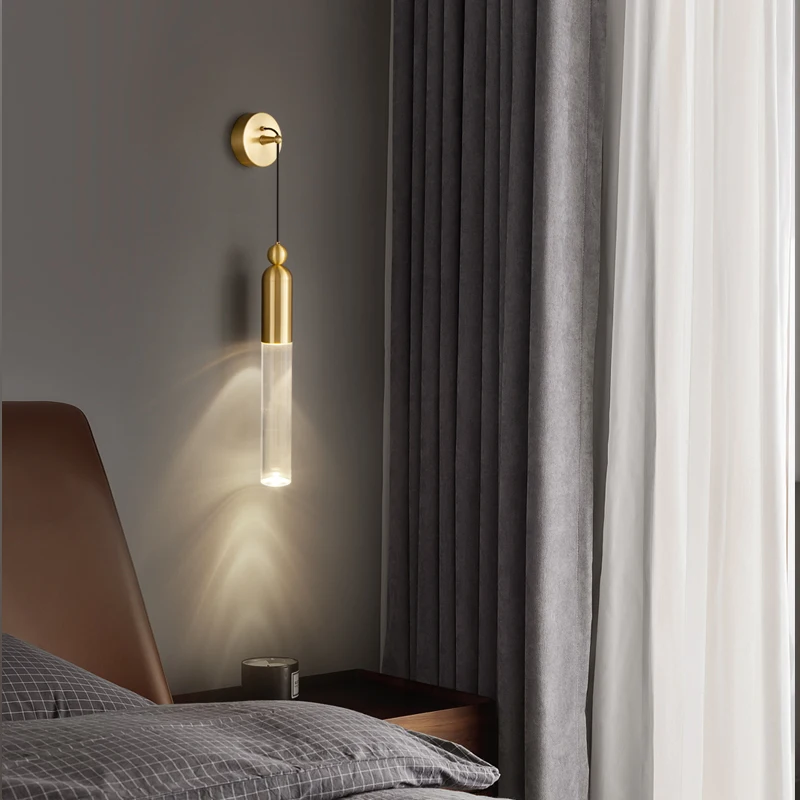 Современный латунный настенный светильник ULANI комнатный Золотой бра