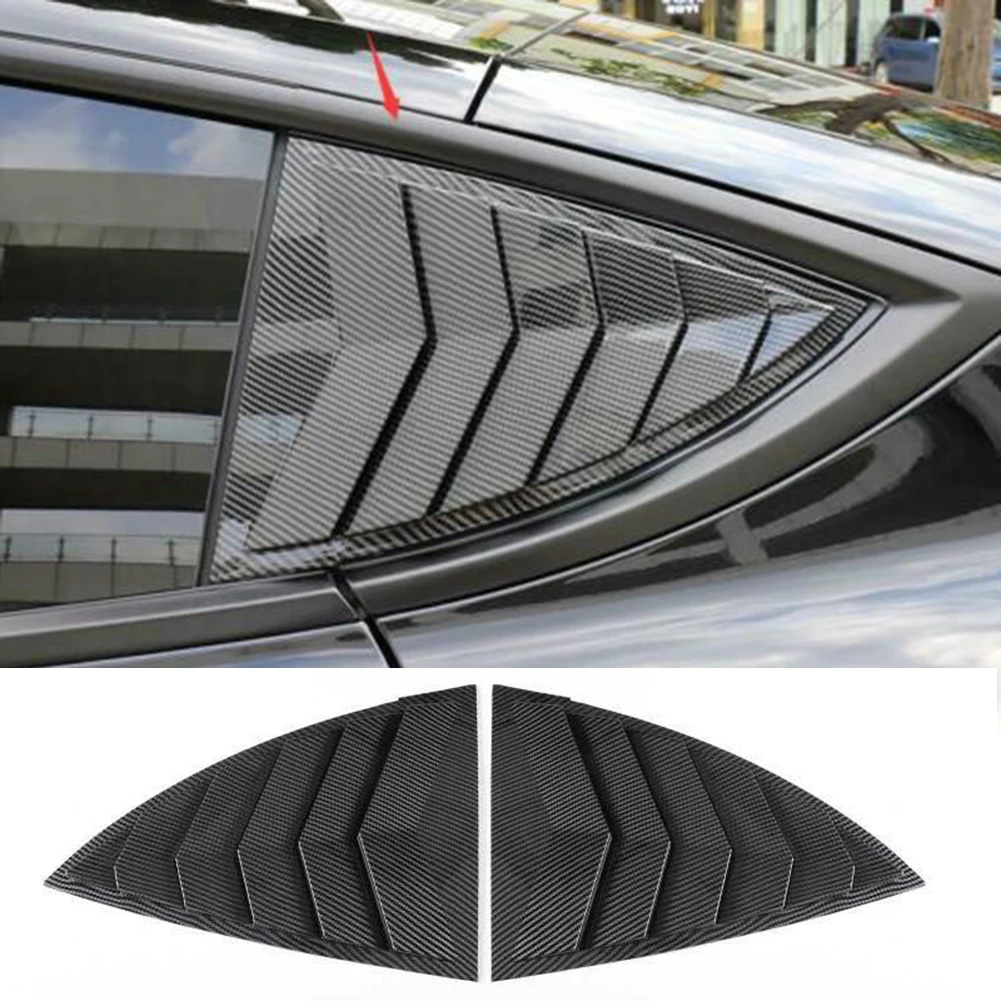 

For Tesla Model Y 2020-2021 High-gloss Carbon Fiber Rear Quarter Shutter Cover