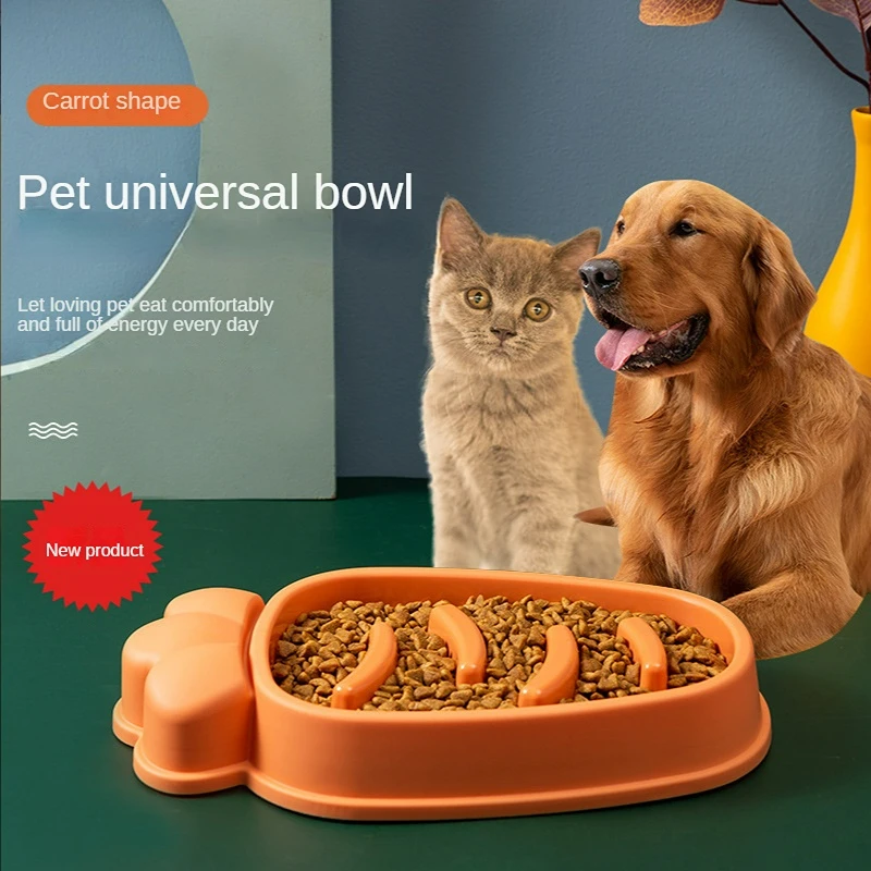 

Cat Bowl Pets Dogs Accessories Pet Products Large Dog Basin Anti Choking Dog Slow Food Basin Supplies Feeder Home Garden