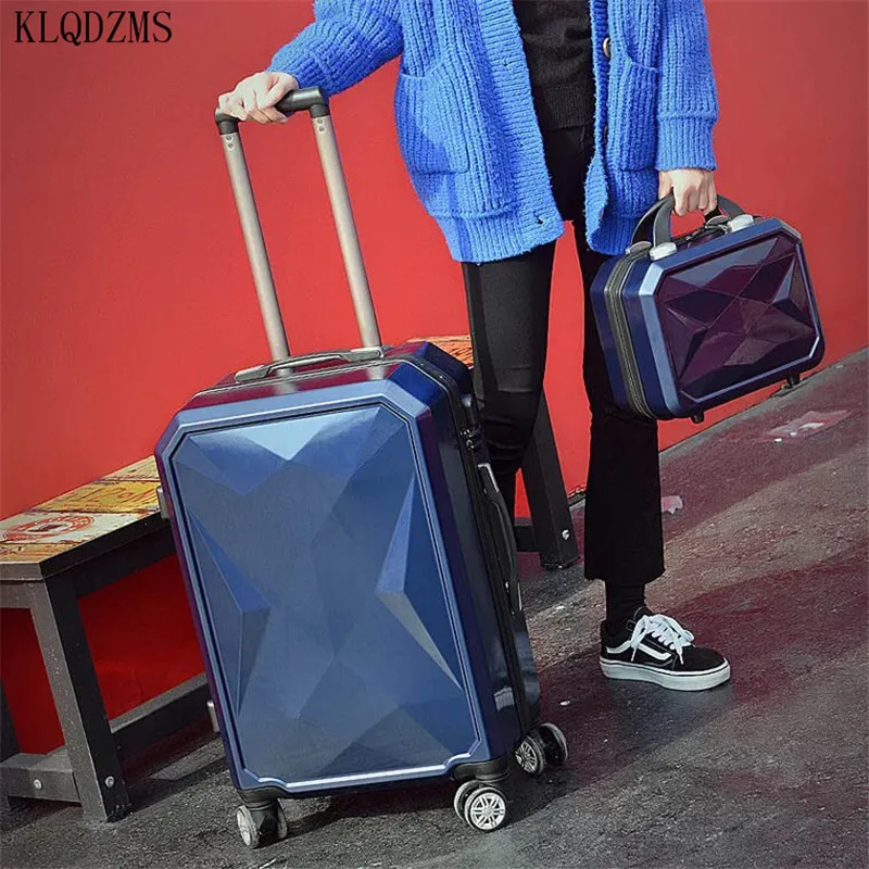 KLQDZMS 20/24/26/28inch New Men's Fashion Rolling Carry-on Luggage Set Women's Trolley Suitcase with Wheels Handheld Makeup Bag