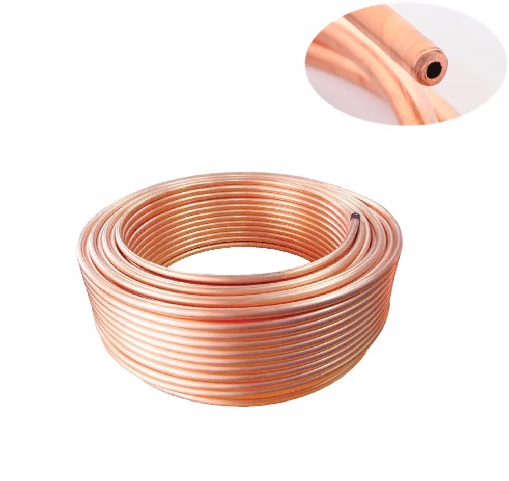 

2Meters/LOT HIGH QUALITY 99.9% T2 Soft Copper Tube Outer Dia.3/4/5/6/8MM Metal Hose Air Conditioner Pipe DIY Cooling