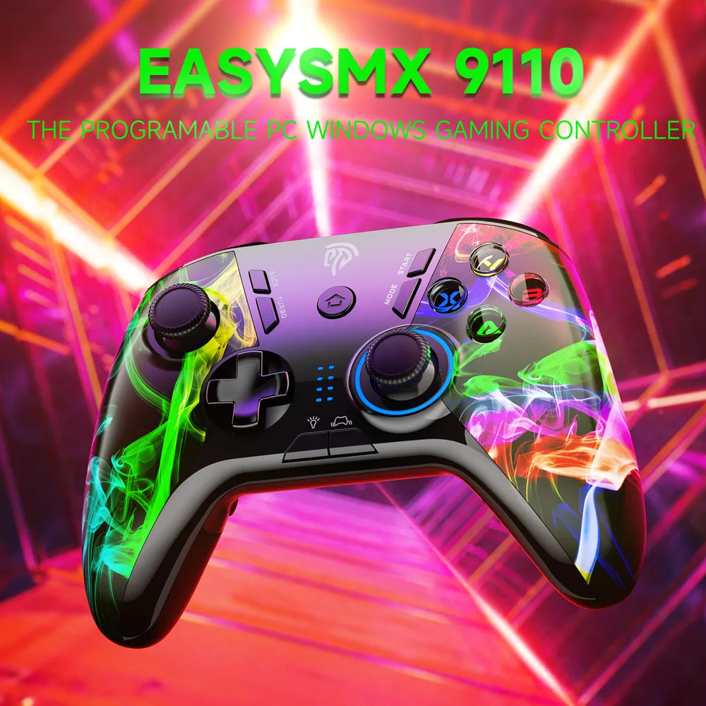 

EasySMX 9110 Wireless PC Gaming Controller, 2.4G Gamepad for PC Windows, Laptop, Computer, with 4 Programmable Buttons