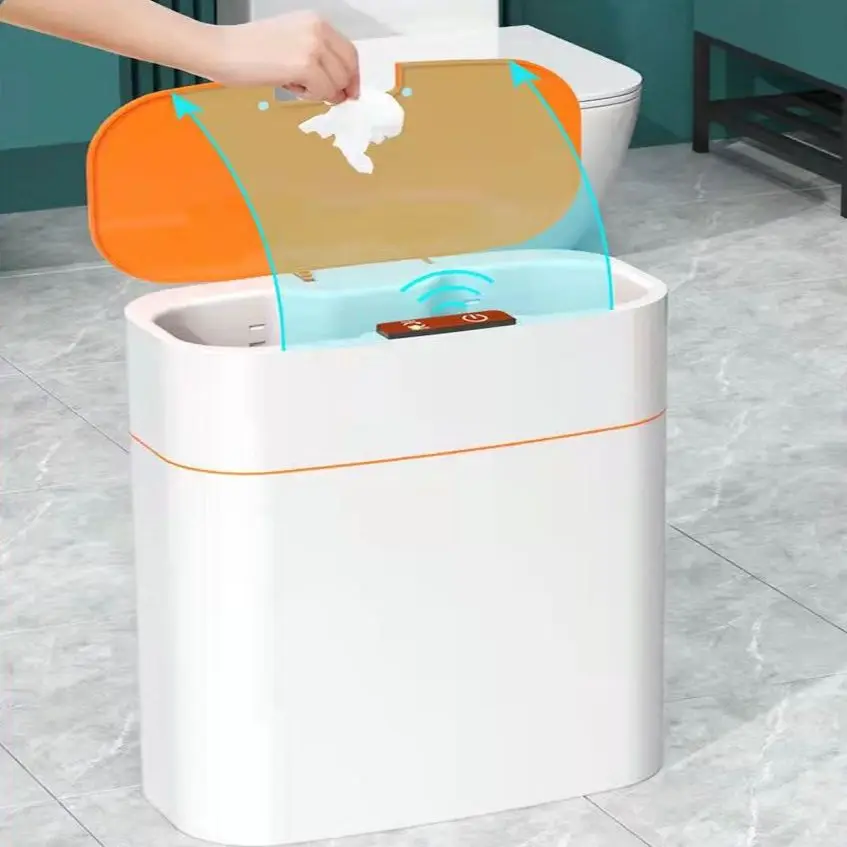 

Smart Sensor Trash Can USB Rechargeable Automatic Trash Can Kitchen Living Room Bathroom Home Induction Garbage Bin 13-16L