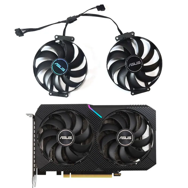 

2 шт. 90 мм 6 контактов ASUS DUAL-RTX3060TI-8G-MINI-V2 GPU охлаждающий вентилятор T129215SU, для ASUS RTX 3060 RTX 3060TI мини вентилятор графической карты