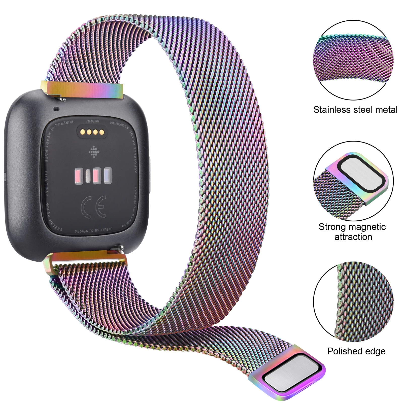 Strap For Fitbit Versa 3 2 Band Magnetic Metal Strap For Fitbit Versa 3 2 Lite Sense Band Smart Watchband Wristbands Replacement