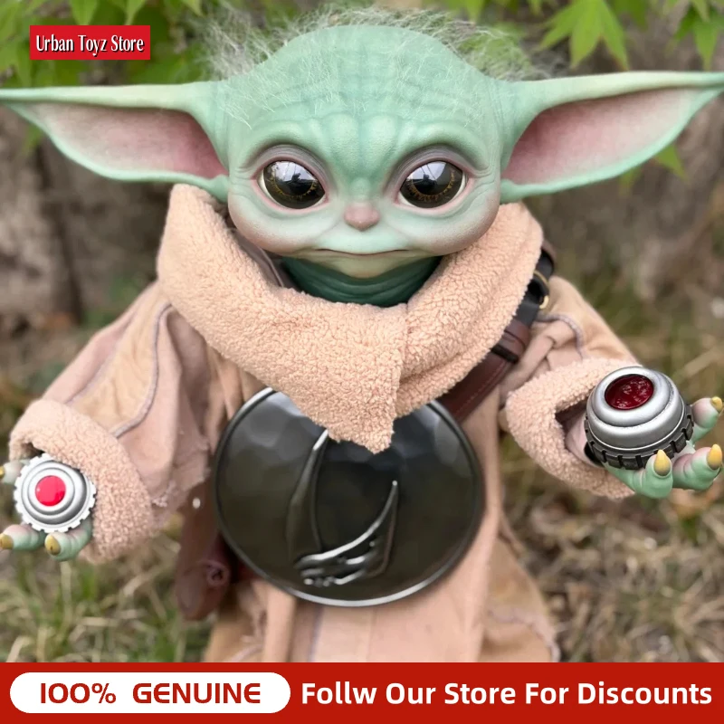 Фото Коллекционная фигурка Hot Toys Grogu в масштабе 1:1, реалистичная, из сериала «Мандалорец», с бешаровым щитом, для коллекционирования и демонстрации, для взрослых коллекционеров. №2