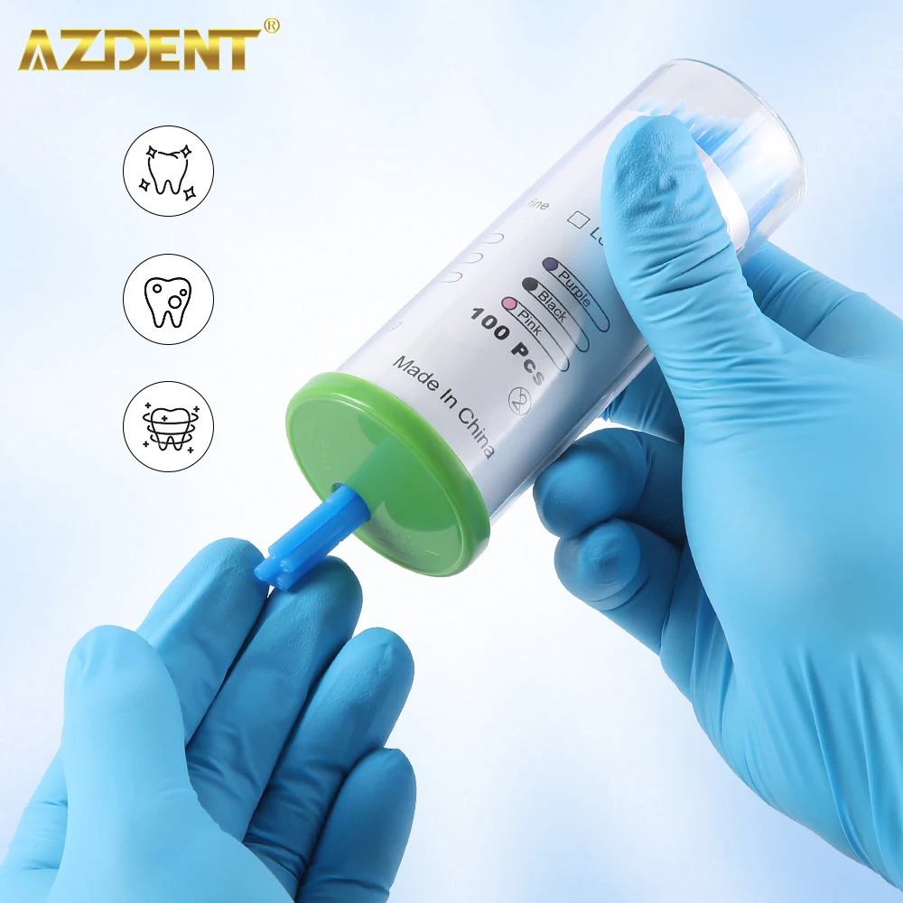 100 шт. AZDENT стоматологическая микрокисть бутылка одноразовые микрокисти