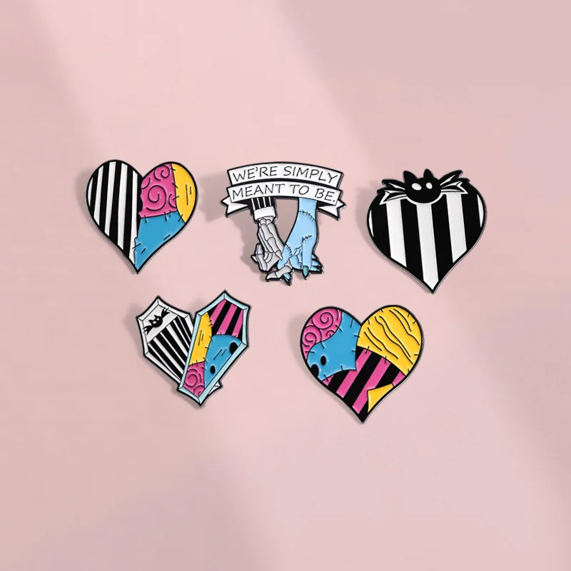 Значок для пары невесты на Хэллоуин коса призрак диван клоун змея могила