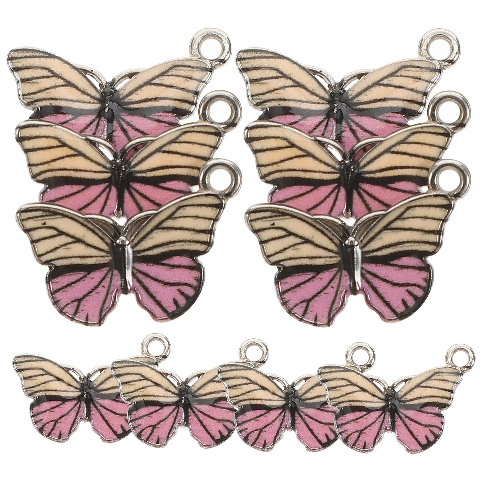 10 Pcs Butterfly Pendant Bulk Earrings Bracelets Charms Necklace Jewelry Making Supplies Alloy Mini Christmas