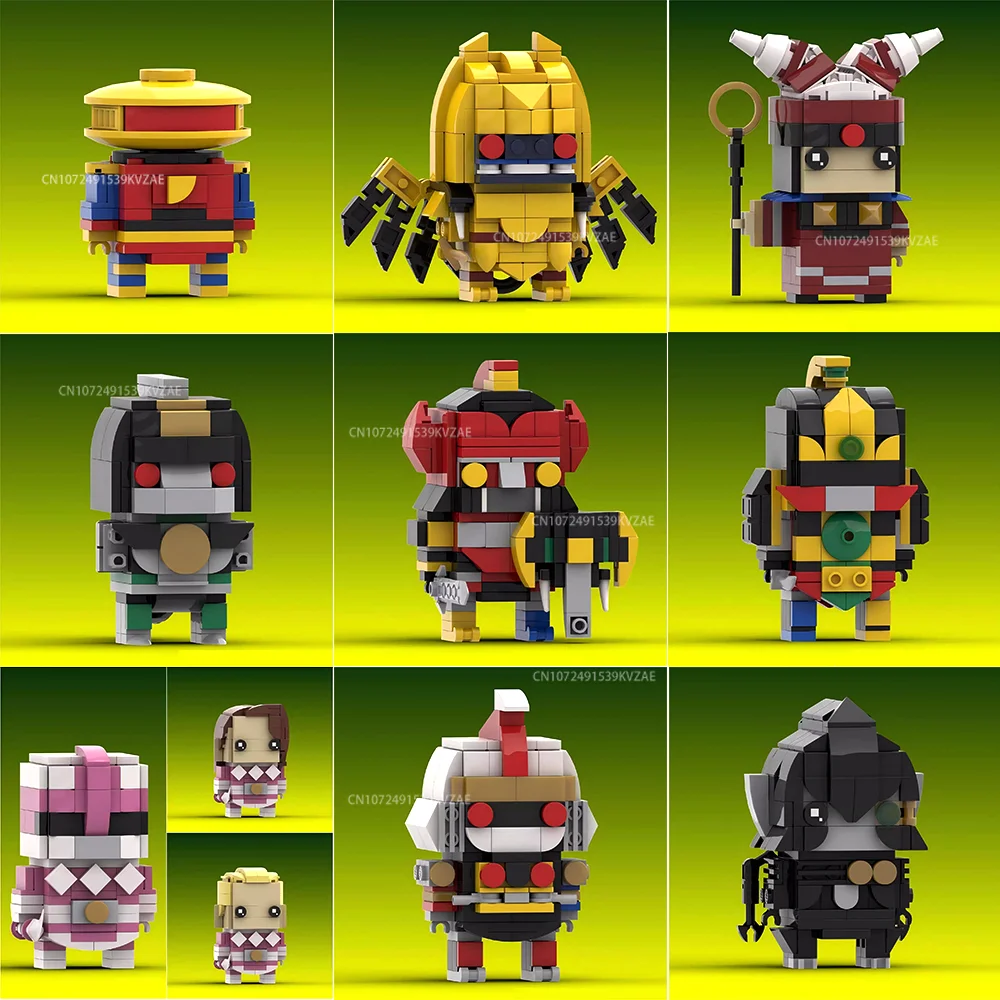 MOC аниме фигурки Mighty Morphined Power-Rangers Robot Brickheadz строительный блок динозавр набор