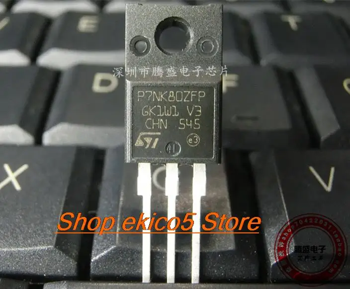 

10 шт. оригинальный stockSTP7NK80ZFP P7NK80ZFP TO-220F.