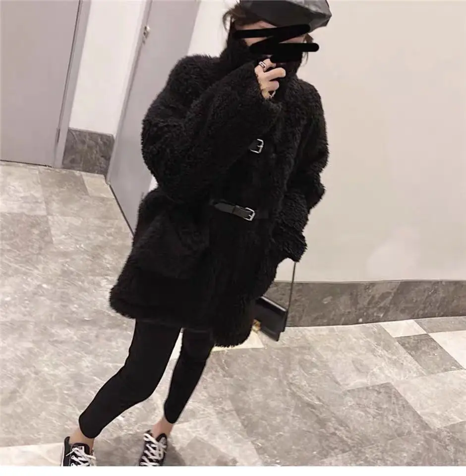 

J6593-2021 black high-end loose jacket temperament outerwear woman