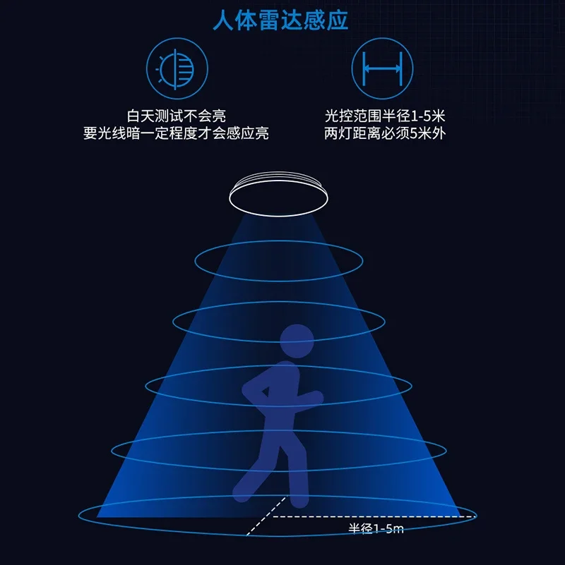 Потолочный светильник Индукционная лампа со звуковым управлением для коридора