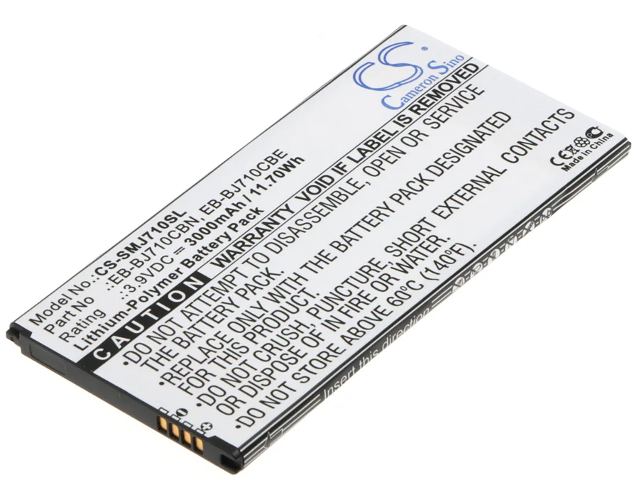 

Cameron Sino Mobile SmartPhone Replacement Li-Polymer Battery 3000mAh For EB-BJ710CBA Explay Galaxy J7 2016, Gala Free Tools