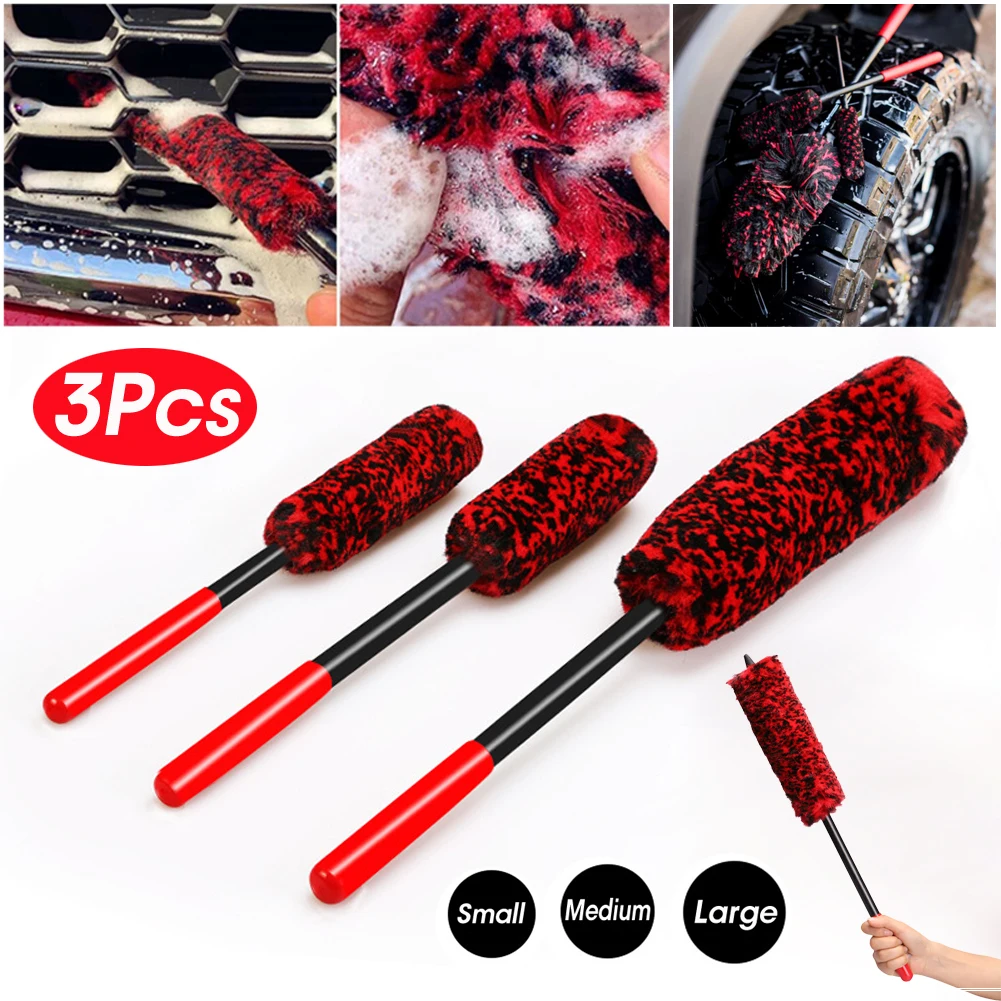 

Car Wash Portable Soft Alloy Wheel Tire Rim Detailing Brush Kit Car Wheel Wash Cleaning for Car Auto Washing Cleaner Tools