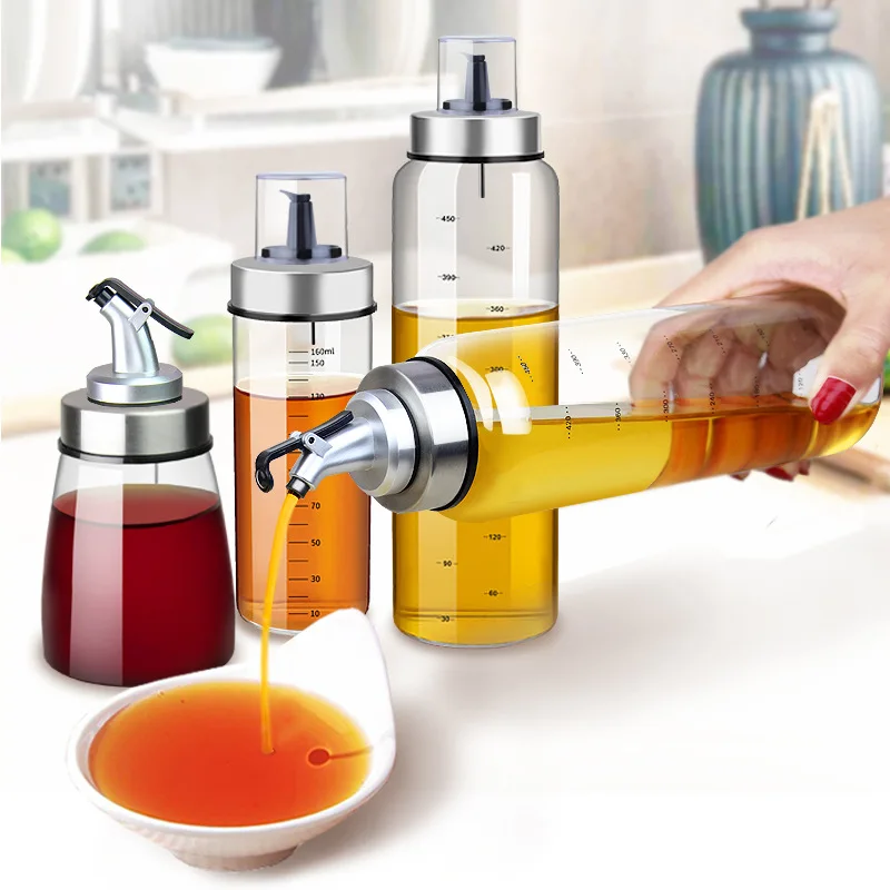 

Oil Bottle Automatic Opening And Closing Oil Tank Meterable Kitchen Gravity Soy Sauce Bottle Vinegar Pot