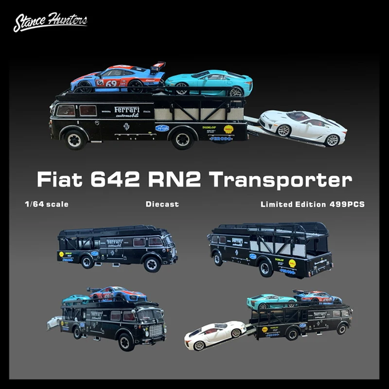 

Stance Hunters 1:64 FIAT 642 RN2 1957 Transporter Model Car- Black Limited 499 PCS