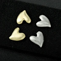 new cold air alloy gold plated brushed heart shaped womens earrings simple retro sub color 925 silver needle womens earrings
