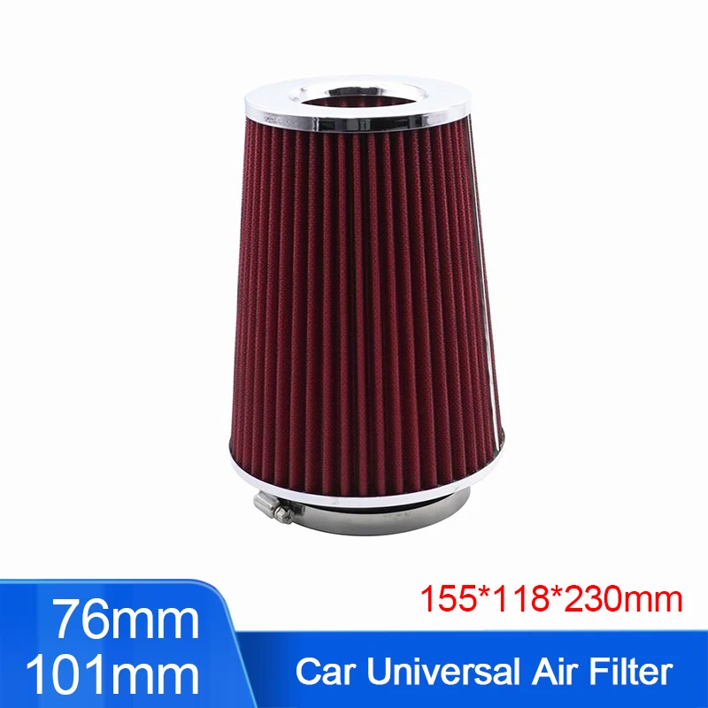 

Car 76/101mm Universal Air Filter Washable High Flow High Performance Sport Air Filter Car Professional Spare Parts