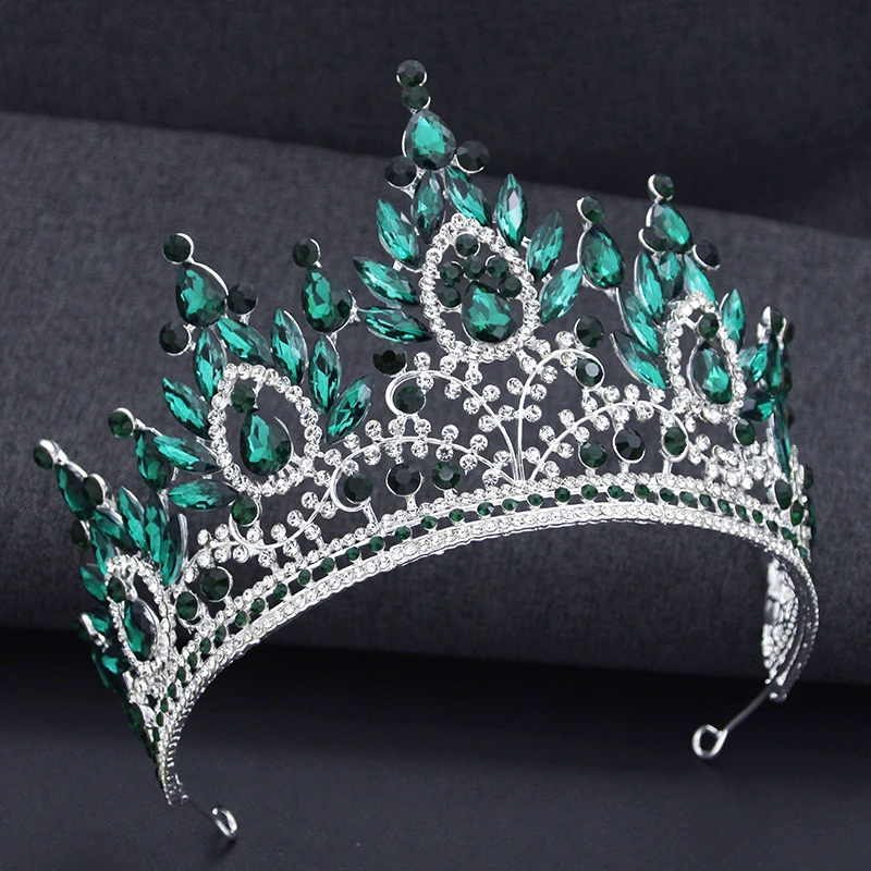 Корона в стиле барокко королевская королева тиары и короны зеленая диадема
